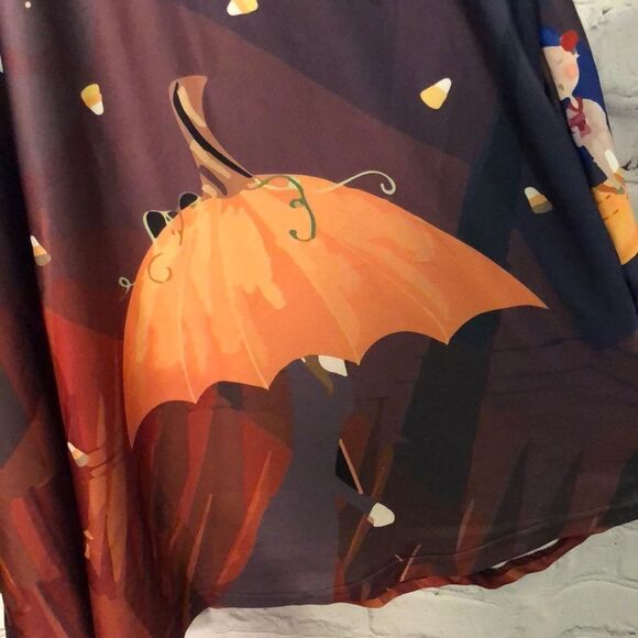 Halloween Dress or Nightgown Girl Sitting on Moon Pumpkin Umbrellas Bats 1X - Picture 6 of 14